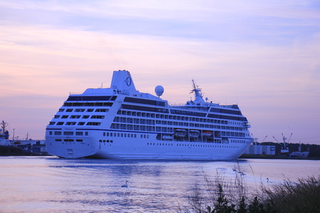 Velsen, The Netherlands - June 15th 2017: Nautica - Oceania Cruises on North Sea Channel towards Amsterdam Cruise terminalのeditorial素材