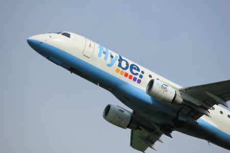 Amsterdam, the Netherlands  -  June 2nd, 2017: G-FBJH Flybe Embraer ERJ-175 taking off from...