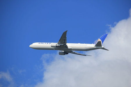 Amsterdam the Netherlands - September 23rd 2017: N59053 United Airlines 767-400 takeoff from...