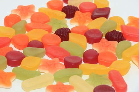 Candy in different shapes, colors and sizesの写真素材