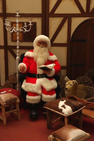 Aalsmeer, the Netherlands - November 7th 2018: Santa figurine in a Christmas decorations shopのeditorial素材