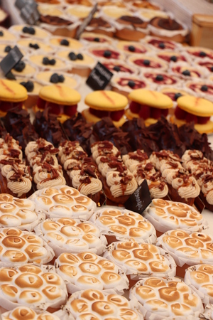 Fresh made confectionery on display at a market stallの写真素材