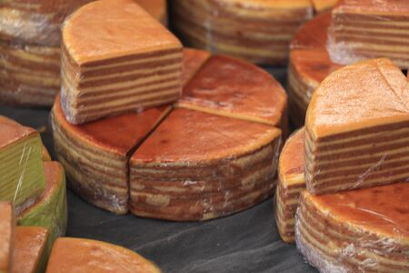 Fresh baked spekkoek, a traditional Indonesian layer cake, made of egg yolks, butter and sugar