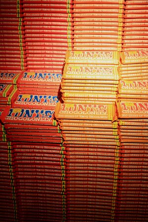Amsterdam Schiphol Airport, the Netherlands - september 24th 2019: Tony Chocolonely chocolate, a...