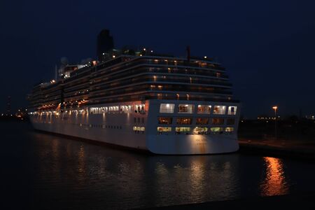 IJmuiden, The Netherlands - December 27th, 2019: Arcadia, owned and operated by P&O Cruises, moored at Felison Cruise Terminalのeditorial素材