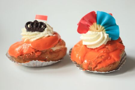 Orange confectionery with Dutch flag to celebrate King's Day on April 27th. Orange is the national...