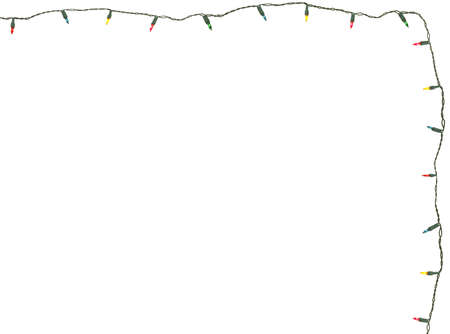Christmas lights isolated on whiteの写真素材