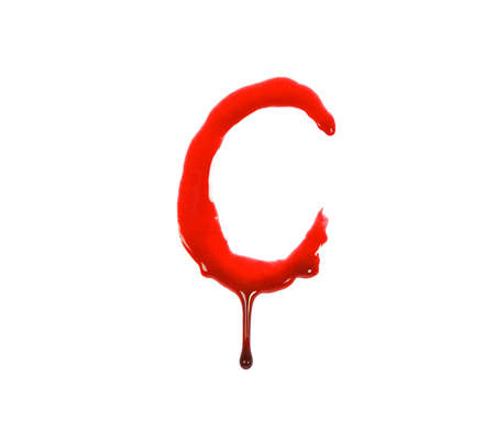 Dripping blood fonts the letter Cの写真素材