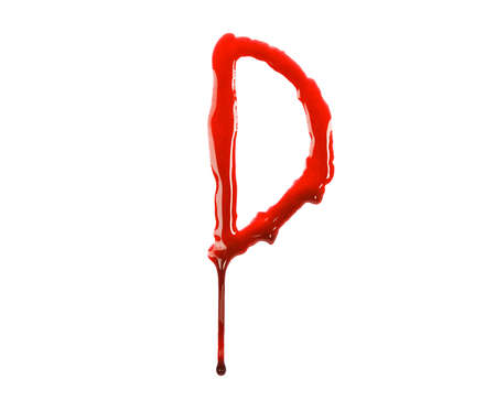 Dripping blood fonts the letter Dの写真素材