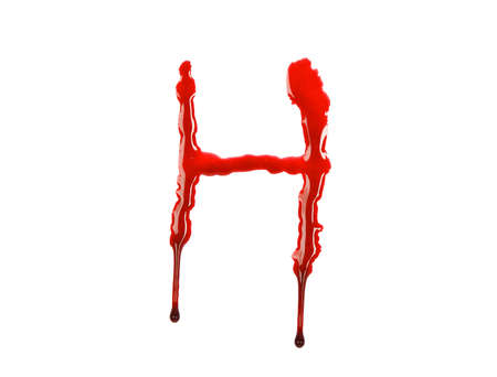 Dripping blood fonts the letter Hの写真素材