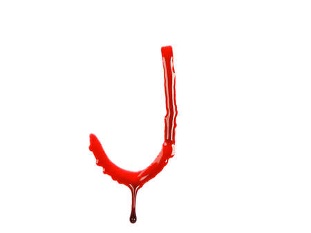 Dripping blood fonts the letter jの写真素材