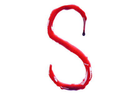 Dripping blood fonts the letter Sの写真素材