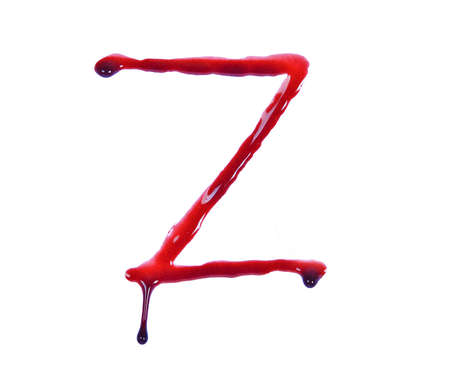 Dripping blood fonts the letter Zの写真素材