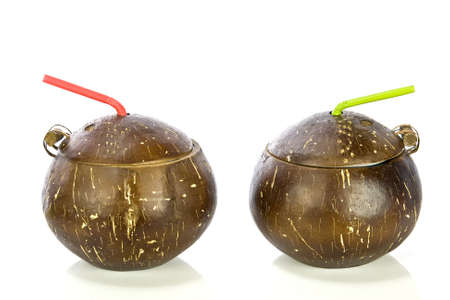 Coconut Drinks with strawの写真素材