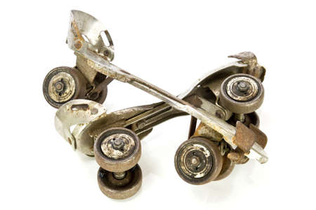 Rusty vintage roller skates の写真素材
