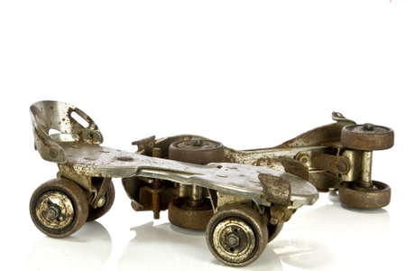 Rusty vintage roller skates の写真素材