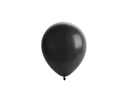 black balloon isolated on white background の写真素材