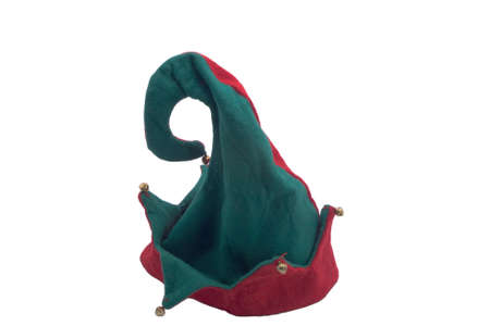 Jester style christmas hat  Isolated on white の写真素材