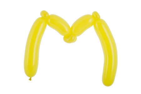 Twisted balloon font part of full set upper case Mの写真素材