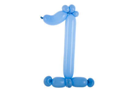 Twisted balloon font number part of full set number 1の写真素材