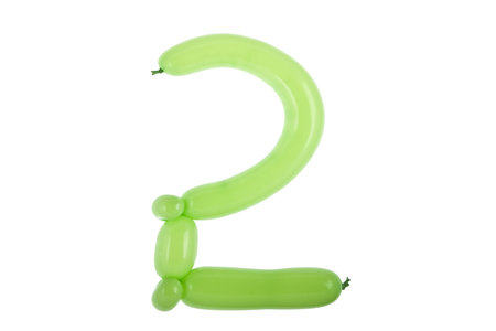 Twisted balloon font number part of full set number 2 の写真素材