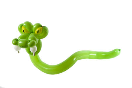 Balloon animal Snake sculpture isolated on white の写真素材