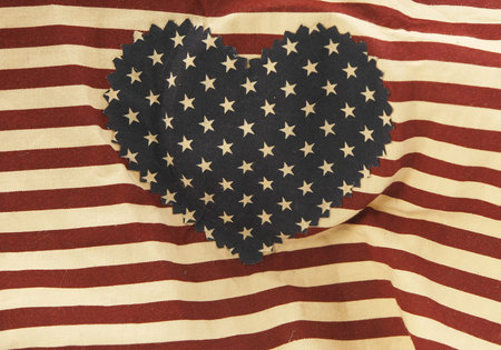 Heart stars and stripes background