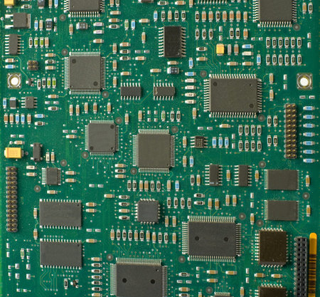 Closeup of electronic circuit board 
