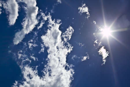 Blue sky with white clouds の写真素材