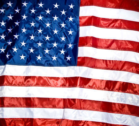 American Flag waving in the windの写真素材