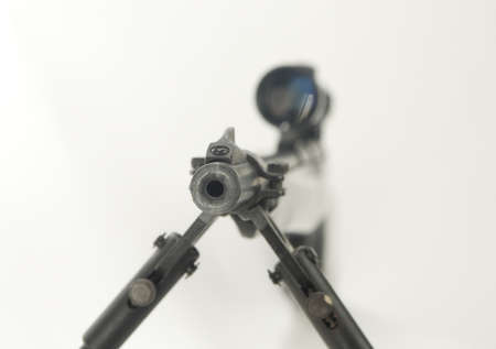 Rifle with scope close upの写真素材