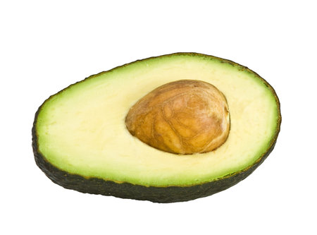 avocado half isolated on white 