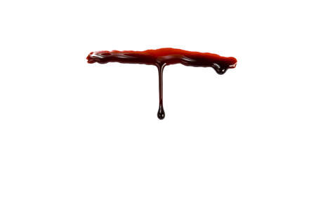Dripping blood isolated on whiteの写真素材