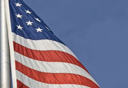 American flag on poleの写真素材