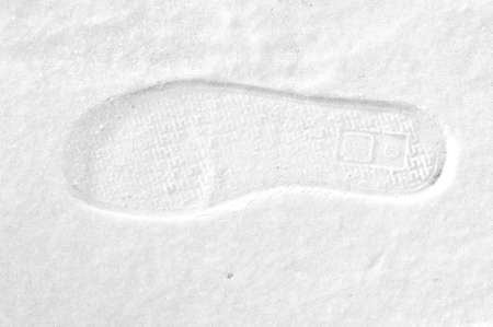 foot prints in fresh snowの写真素材