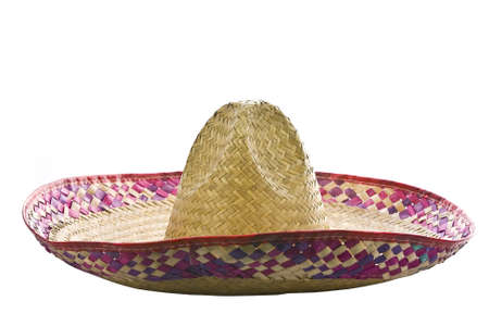 A mexican sombrero isolated on a white background の写真素材
