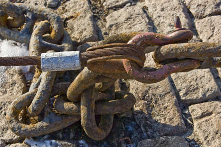 Old rusty ship chain 