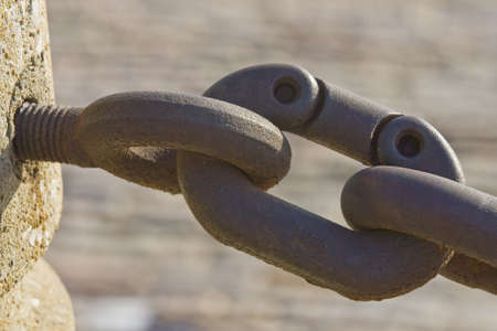 Old rusty ship chainの写真素材