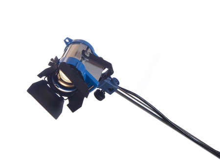 Lighting equipment one lamp lit, Isolated on white の写真素材