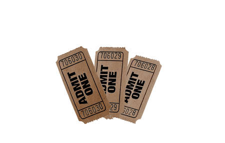 vintage admit one tickets close up 