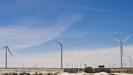 wind farm off highway in United States