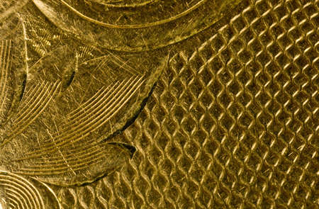 Highly detailed background carved in gold の写真素材