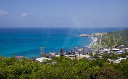 Caribbean island landscape and seascape