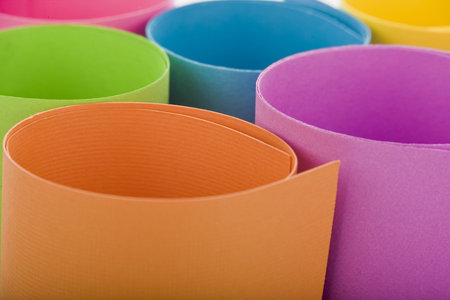 Colored paper background stacked の写真素材