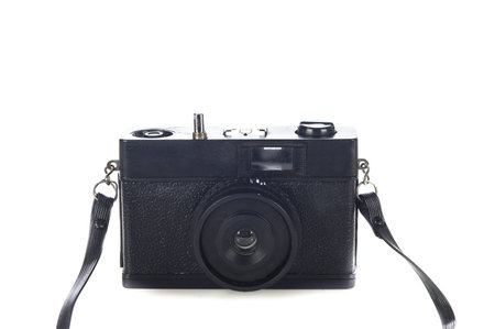 vintage 35mm film camera isolated on white