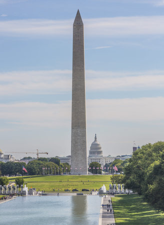 Washington Monument and circle of flags