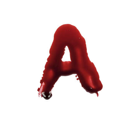 Blood fonts written with bloody fingers, the letter Aの写真素材
