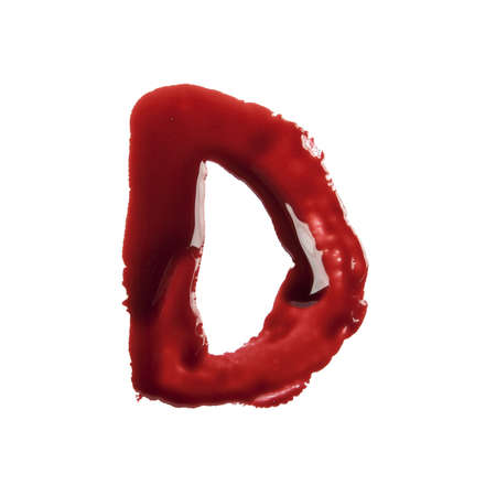 blood font written with bloody finger the letter Dの写真素材
