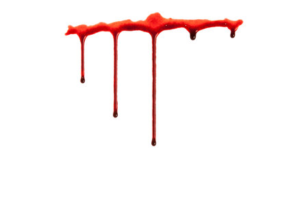 Dripping blood isolated on white