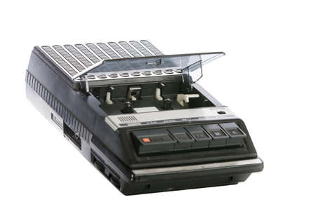 Retro Cassette Tape player and recorder isolated on a whiteの写真素材